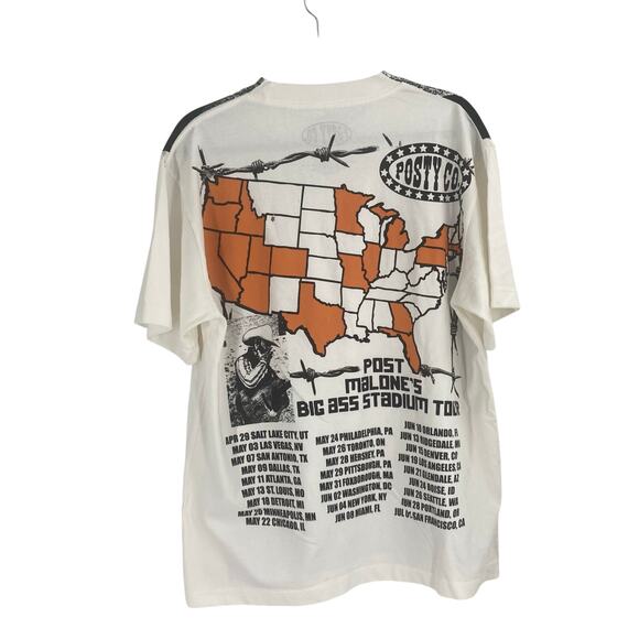 Post Malone Big A Stadium Tour 2025 Official Shirt Men Medium Posty Co Concert - Picture 2 of 13